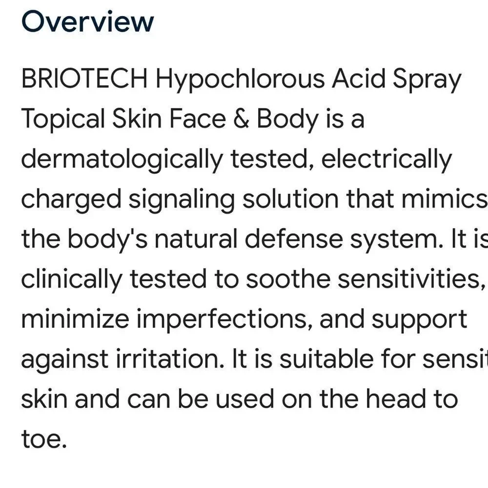 Briotech topical skin spray minimize imperfection, relieves redness,